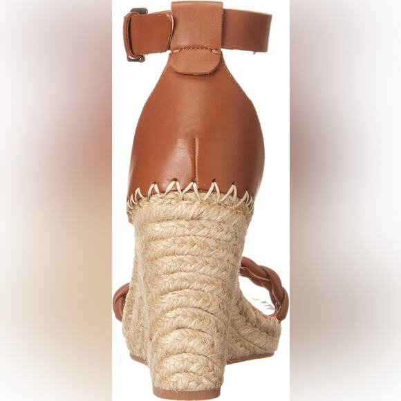 NWOT Dolce Vita Nilton Espadrille Wedge Heels Natural Leather Brown Tan Size 9 - Picture 3 of 10